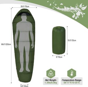 Sac <span class=keywords><strong>de</strong></span> couchage momie ultra léger 3 saisons pour sac à dos confort pour adultes temps chaud avec sac <span class=keywords><strong>de</strong></span> compression - Product Image 6