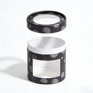 Boîte Cadeau Ronde Noire Recyclable de Luxe 50ml pour Emballage de Parfum, Cosmétiques, Huiles Essentielles, Emballage Cylindrique en Carton - Product Image 4