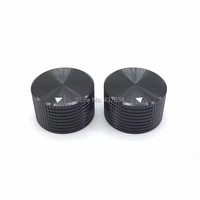 Potentiomètre en alliage d'aluminium noir argenté, bouton d'amplificateur, interrupteur, capuchon, trou de 25 mm * 15,5 mm, vis à tête hexagonale de 6 mm