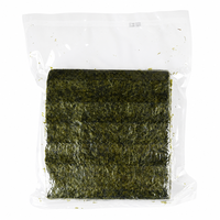 Hojas de Alga Marina Tostada y Crujiente de Tamaño Completo, Nori para Sushi en Bolsa, para Onigiri y Cocina Japonesa, 50 Hojas Premium