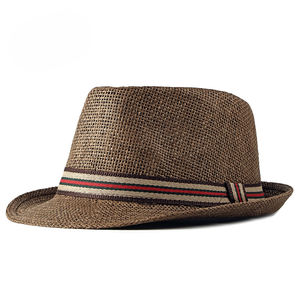 Hombre Mujer Sombrero Fedora 1920s Sombrero Panamá Ala Corta Gorra de Verano con Cinta <span class=keywords><strong>Playa</strong></span> Viajes Senderismo - Product Image 3