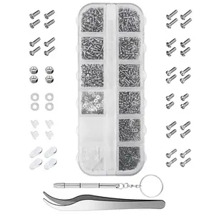 Kit de réparation de lunettes de soleil portables, 1100 pièces, avec tournevis, pince à épiler pour montre, horloge, lunettes de soleil assorties, vis minuscules en acier inoxydable