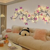 Lampe LED d'intérieur à télécommande USB, flexible en rotin, avec 8 modes, décoration murale papillon, lumière d'ambiance pour Noël