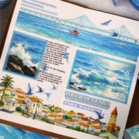 1 rouleau de ruban adhésif avec lettres de la série Coast, décorations DIY pour la mise en scène de carnets bullet journal