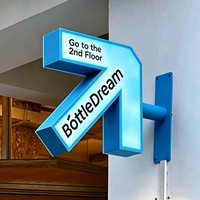 Enseigne lumineuse LED double face en aluminium, logo personnalisé, haute luminosité, étanche, acrylique rétroéclairé, publicité extérieure illuminée