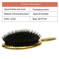 Brosse Démêlante en Poils de Sanglier à Marque Blanche pour Extensions de Cheveux, Brosse Soufflante Personnalisée en ABS pour Perruques Humides, avec Logo sur Mesure, Ensemble pour Femmes