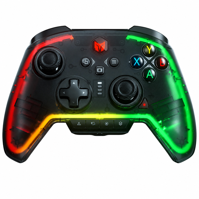 Mojhon Rainbow 2 Pro C1PRO Elite Wireless Gaming Controller 1000Hz Hall Trigger 6-Axis Gyro RGB Light 1000mAh PC Switch