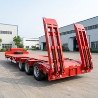 Semi-remorque surbaissée à 2-9 essieux, capacité 80-100 tonnes, pour le transport d'excavatrices, avec col de cygne extensible et détachable, et chargeur frontal