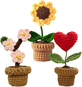 Mini Girasol de Ganchillo en Maceta, Decoración de Escritorio, el Mejor Regalo Positivo, Flores de Ganchillo Hechas a Mano, Regalos para Amigos, Familiares y Profesores - Product Image 2