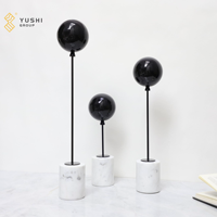 YUSHI Décoration d'intérieur moderne, Ornement de boule en métal de luxe au design marbre calcite, style européen simple, finition vieillie, pour hôtel élégant