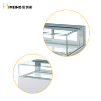 Vitrine commerciale surélevée avec plateau en verre et base en marbre pour boulangerie, pâtisserie, traiteur, machine à glace, restaurant, refroidisseur de gâteaux