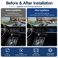 Lecteur DVD de voiture à double écran de 24,6 pouces pour Macan 2012-2017 PCM4.0, CarPlay sans fil, Android Auto, navigation GPS, lecteur multimédia