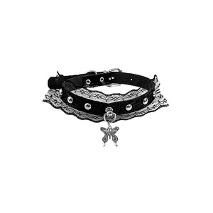 Collana Punk Europea Americana con Cuore, Stile Gotico, Rete Nera, Collare con Rivetti a Ragno, Catena Personalizzata Sexy in Rame e Bambù - Product Image 5