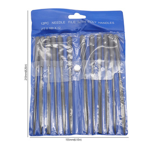 12 pièces 160mm limes à aiguilles ensemble de fichiers pour métal verre pierre bijoux sculpture sur bois artisanat travail du bois poli <span class=keywords><strong>petite</strong></span> <span class=keywords><strong>lime</strong></span> en acier - Product Image 6