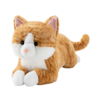 Jouet en peluche chat mignon simulé, oreiller en peluche doux, jouet en peluche chat rayé mignon, jouet en peluche chat simulé, cadeau pour enfants - Product Image 1