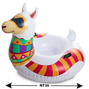 Bouée gonflable Waterhan en PVC en forme de lamas, tractable, pliable, équipement d'hiver sécurisé, emballée pour les jeux d'enfants en extérieur en famille - Product Image 2