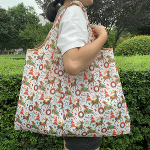 กระเป๋าช้อปปิ้งแบบ<span class=keywords><strong>พับ</strong></span>ได้ ไนลอน ขนาดใหญ่ ปี 2023  แบบกำหนดเองได้ ราคาถูก ใช้ซ้ำได้ กันน้ำ  สำหรับใส่ของชำ  รับน้ำหนักได้มาก - Product Image 3