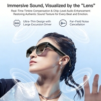 Lunettes IA à commande tactile avec caméra 1080P, appel vidéo, contrôle par application, traduction IA 8MP, chargement Type-C, étanchéité IP65, batterie 300mAh, en plastique