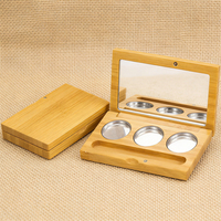 Palette à paupières vide en bois de bambou écologique avec miroir, magnétique, rechargeable, 3, 6 ou 8 compartiments, emballage de maquillage personnalisé avec logo, vente en gros