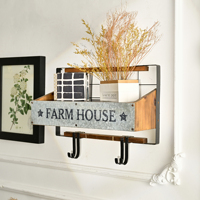 INNOVA Classic Vintage Boerenhuis Woonkamer Decoratieve Houten Metalen Wandhangende Duurzame Opbergrekken