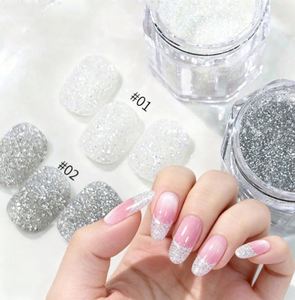 1 pot de paillettes argentées scintillantes pour ongles, <span class=keywords><strong>poudre</strong></span> de <span class=keywords><strong>sucre</strong></span> diamantée réfléchissante, cristaux de fée, <span class=keywords><strong>poudre</strong></span> de <span class=keywords><strong>sucre</strong></span> pour ongles, manucure holographique - Product Image 1