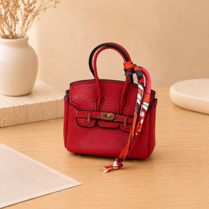 Luxury <b>Mini</b> PU Leather Bag Keychain Openable Portable Storage <b>Pouch</b> Creative Small Coin Purse Bag Pendant Car Key Chains Pendant - Product Image 6