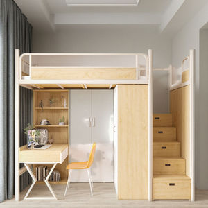 Dormitorio in legno letti <span class=keywords><strong>con</strong></span> tavoli di scrittura armadi di stoccaggio armadi per camera da <span class=keywords><strong>letto</strong></span> alberghi scuola gara progetti - Product Image 1
