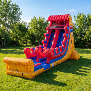 Parque Acuático Inflable Comercial de PVC con Temática de Playa, Tobogán Doble con Piscina de Chapoteo para Parques de Aventura y Trampolines - Product Image 2