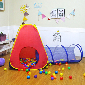Carpa Túnel Infantil con Casa de Juegos, Portátil, de Montaje Rápido, para Interiores y Exteriores, para 3-4 Personas, de Poliéster, Casa de Juegos de Verano - Product Image 2