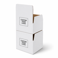 Boîte pliante en carton ondulé blanc personnalisée, impression CMYK, boîte d'emballage à rabat pour l'électronique, produits de détail de petite taille