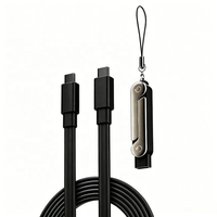 Nouveau câble USB Barided PD 240W à charge rapide 1,5 m Type C vers C 2-en-1 avec support invisible pour chargeur de téléphone