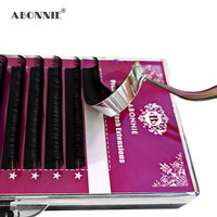 Abonnie j B C Cc D Curl 0.02 0.03 0.05 0.07 Extensions de cils individuels Soft Silk Dark Fluffy Full Matte Lash Extensions