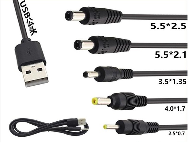 5V 12V 5521 5525 1.35 3.5mm USB 2.0 a Male to DC Power Extension Charging Cable