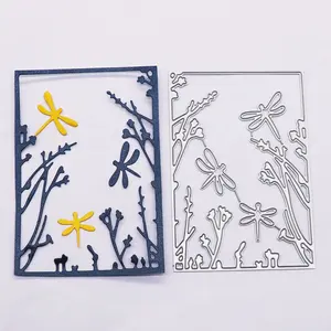 Dragonfly çerçeveleri Metal kesme ölür Scrapbooking ölür Scrapbooking Metal kesme Die Cut kart stoğu