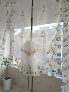 <span class=keywords><strong>Voilages</strong></span> Romanesque style campagnard brodés, rideau transparent fini, rideau à enroulement décoratif pour bloquer la lumière - Product Image 1