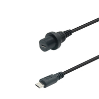 Cable Micro USB Industrial IP67 de 5 Pines, Macho y Hembra, para Montaje en Panel, Extensión de Carga Rápida, Conectores de 4 Pines, Cobre Estañado