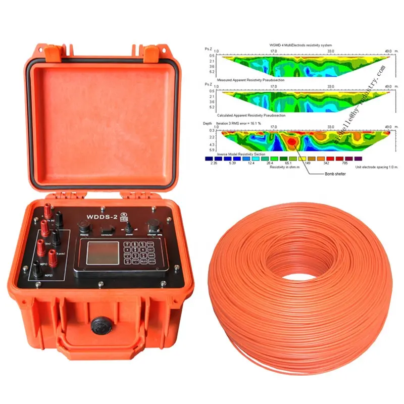 Rilevatore di acqua sotterraneo professionale automatico da 100 metri con Resistivi di esplorazione geoterelettrica dell'acqua sotterranea ad alta precisione