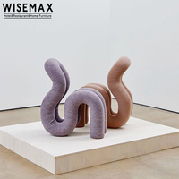 WISEMAX FURNITURE Tabouret à chaussures de style nordique moderne pour salon, Chaise de décoration intérieure en laine d'agneau, Chaise de café, Petit pouf, Chaise audacieuse