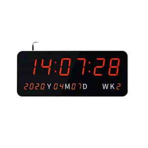 Relógio digital de led ntp com 6 dígitos, 7 segmentos, exibição de relógio digital de led, relógio de parede