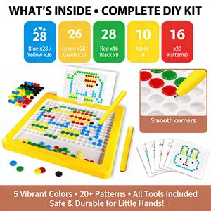 AiJH Juguete Educativo de Dibujo Creativo DIY, Tableta de Dibujo, Rompecabezas, Juguete de Arte de Puntos, Tablero de Dibujo de Coche y Avión para Niños - Product Image 4