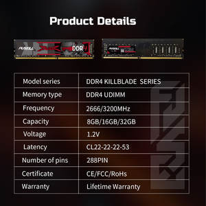 Vente en gros directe usine de mémoire RAM DDR4 32 Go, 16 Go, 8 Go pour PC de bureau gaming, avec fréquences 2400 MHz, 2666 MHz, 3200 MHz - Product Image 6