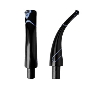 Muxiang Acrylic Pipe Mouthpiece 9mm Bent Type Coffee Pattern Reusable Smoking Pipe Accessory - Product Image 4