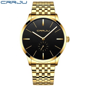 Montres CRRJU OEM ODM, design de créateur, montre analogique tendance, montre sport décontractée, bracelet en acier inoxydable, étanche, lumineuse, pour homme - Product Image 4