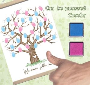 Livre en toile avec empreintes digitales pour révélation du sexe, idéal pour la décoration de fête de révélation du sexe et les cadeaux - Product Image 2