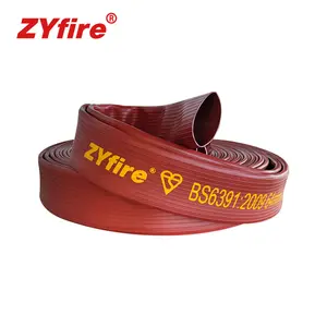 Accessoires d'équipement de lutte contre l'incendie ZYfire 1.5 pouces NBR couvert BS6391 approuvé tuyau d'eau d'incendie layflat pour la lutte contre l'incendie