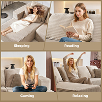 Set Sofa ruang tamu Sofa awan tanpa tulang besar bentuk U dengan penutup yang dapat dilepas