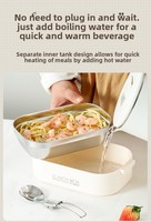 Boîte à bento triple étage en acier inoxydable 304, compatible micro-ondes, étanche, hermétique, isotherme, portable, avec couvercle en plastique pour