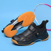 Chaussures de badminton légères, semelle en caoutchouc non marquant, bouton rotatif, lacets rapides, unisexe, chaussures de squash et de tennis d'intérieur