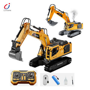 <span class=keywords><strong>Jouet</strong></span> d'excavatrice RC en alliage Chengji, simulation, 12 fonctions de pulvérisation, lumière et musique, jaune, télécommande, excavatrice sur chenilles - Product Image 1