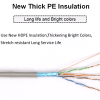 Cable de cobre Ethernet 24AWG blindado de aluminio de alta calidad de 0,52/UTP mm X 4P con cable de drenaje para comunicaciones de red
